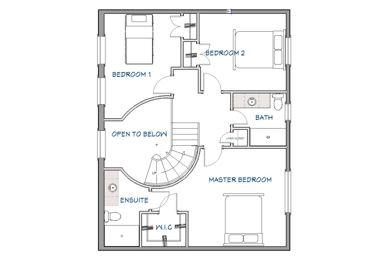 Floor Plan Drawing of Existing Second Floor of Renovation