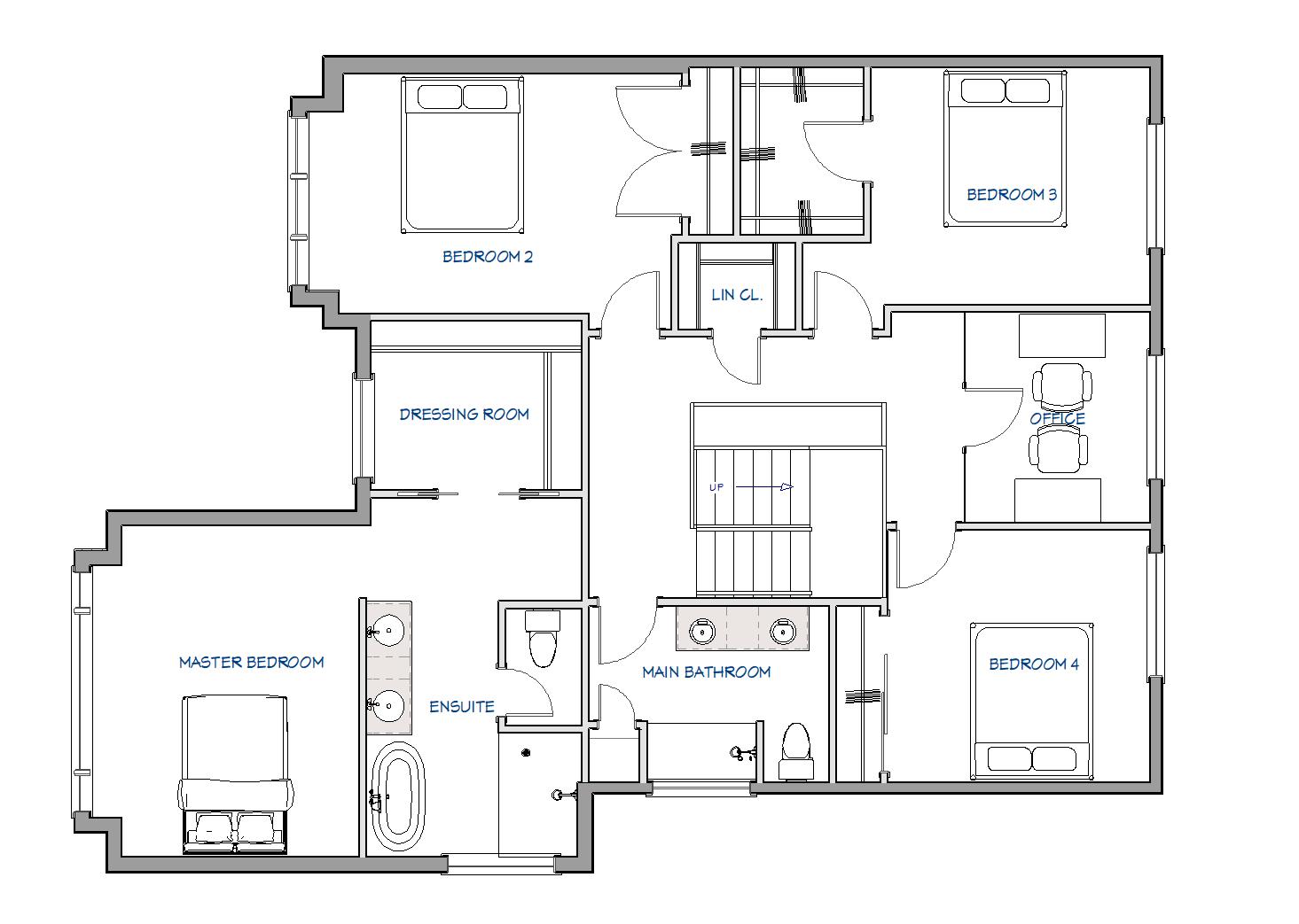Floor Plan Drawing of Proposed Second Floor of Renovation