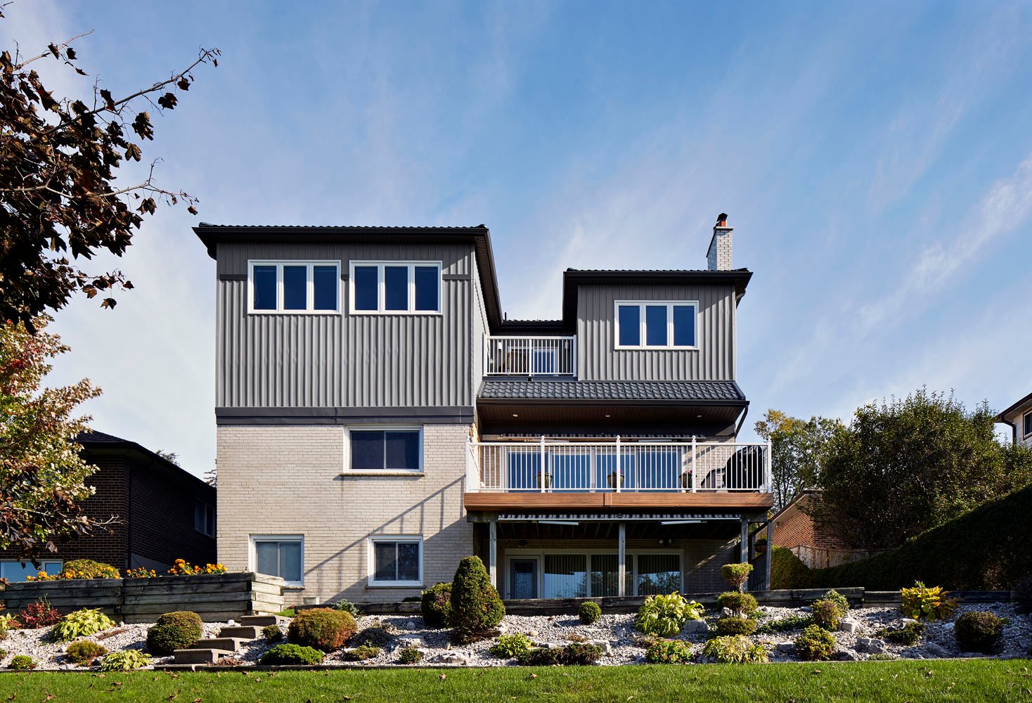 Exterior back view of home addition in Markham, Ontario by Master Edge Homes